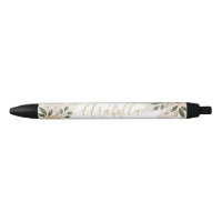 Elegantes Monogramm für Elfenbein und Gold-Blütenb