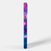 Elegantes Monogramm für Lila Glitzer Case-Mate iPhone Hülle (Rückseite / Rechts)