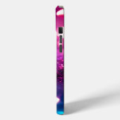 Elegantes Monogramm für Lila Glitzer Case-Mate iPhone Hülle (Rückseite / Links)