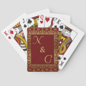 elegantes Monogramm geparstetes Spielkarten-Deck Spielkarten (Rückseite)