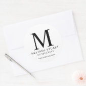 Elegantes Monogramm-Geschäft Runder Aufkleber (Umschlag)