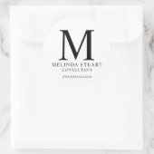 Elegantes Monogramm-Geschäft Runder Aufkleber (Tasche)