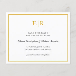 Elegantes Monogramm Gold Budget Hochzeit Termin me
