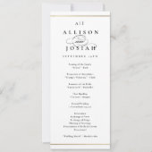 Elegantes Monogramm Goldene Hochzeits-Programm (Vorderseite)