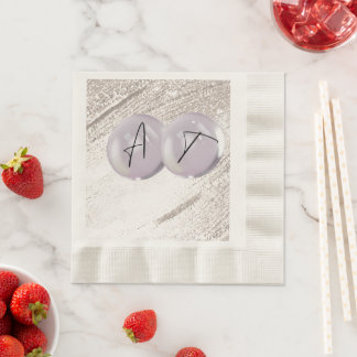 Elegantes Monogramm Grau Minimalistische Hochzeits Serviette