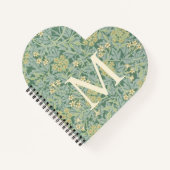 Elegantes Monogramm Grün Jasmin Blumenmuster Notizblock (Vorderseite)
