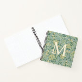 Elegantes Monogramm Grüne Jasmin-Blumen Notizblock (Innenseite)