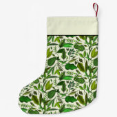 Elegantes Monogramm Grünes botanisches Muster Kleiner Weihnachtsstrumpf (Rückseite)
