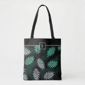 Elegantes Monogramm Grünes botanisches Muster Tasche (Vorderseite)