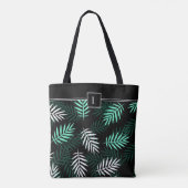 Elegantes Monogramm Grünes botanisches Muster Tasche (Rückseite)