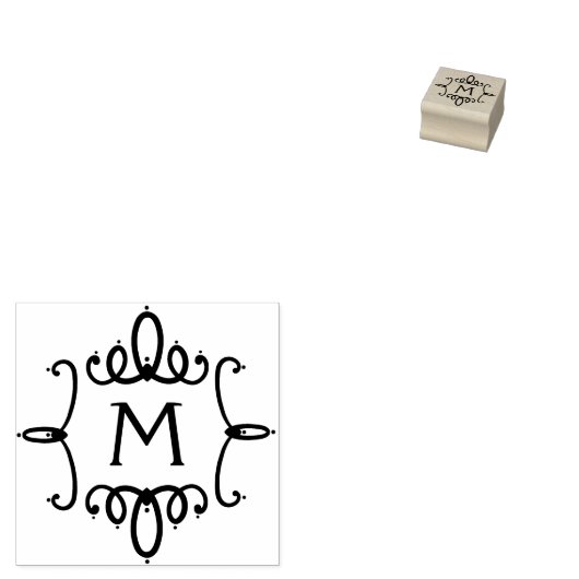 elegantes Monogramm Gummistempel (Stempel)