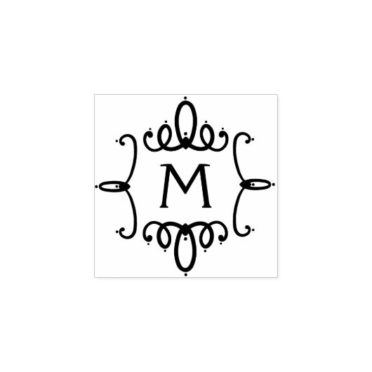 elegantes Monogramm Gummistempel (Prägung)