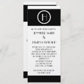 Elegantes Monogramm H Anpassbare Hochzeitseinladun Einladung (Vorne/Hinten)