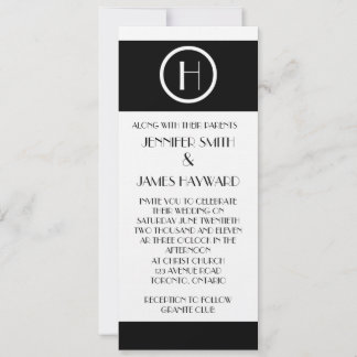 Elegantes Monogramm H Anpassbare Hochzeitseinladun Einladung