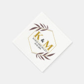 elegantes monogramm Hochzeitgold Serviette (Ecke)