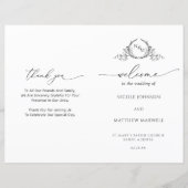 Elegantes Monogramm-Hochzeitsprogramm (Vorderseite)