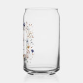Elegantes Monogramm Hübsche Beige Blaue Blumen Flo Dosenglas (Links)