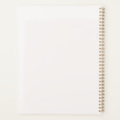Elegantes Monogramm Hübsche Beige Blaue Blumen Flo Planer (Rückseite)