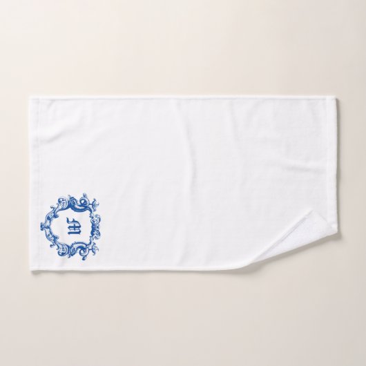 Elegantes Monogramm in Dolphin Cartouche-Vorlage Badhandtuch Set (Handtuch)