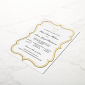 Elegantes Monogramm in einem HochzeitGold Folieneinladung (Gedreht)