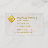 Elegantes Monogramm in Imitaten Goldfolie Weißer M Visitenkarte (Rückseite)