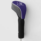Elegantes Monogramm in Navyblau Anfangsbuchstabe  Golf Headcover (angewinkelt)