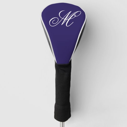 Elegantes Monogramm in Navyblau Anfangsbuchstabe  Golf Headcover (Vorderseite)