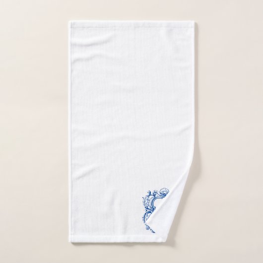 Elegantes Monogramm in Sea Muschel Cartouche-Templ Badhandtuch Set (Handtuch)