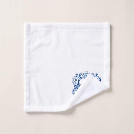 Elegantes Monogramm in Sea Muschel Cartouche-Templ Badhandtuch Set (Waschlappen)