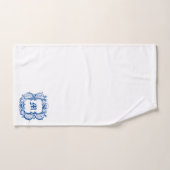 Elegantes Monogramm in Sea Muschel Cartouche-Templ Badhandtuch Set (Handtuch)