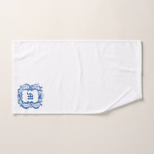 Elegantes Monogramm in Sea Muschel Cartouche-Templ Badhandtuch Set (Handtuch)