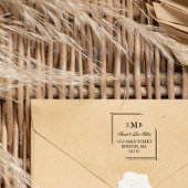 Elegantes Monogramm - Individuelle Namen und Adres Permastempel