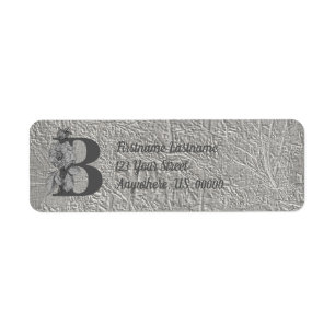 Elegantes Monogramm Initial B Adresse Silber Pfing