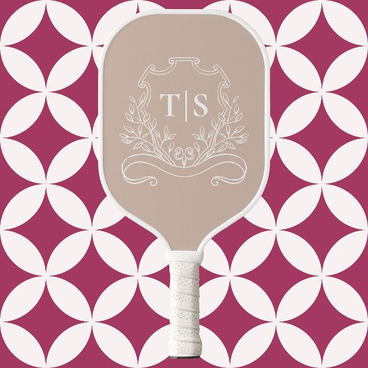 Elegantes Monogramm-Initial-Klassiker Pickleball Schläger