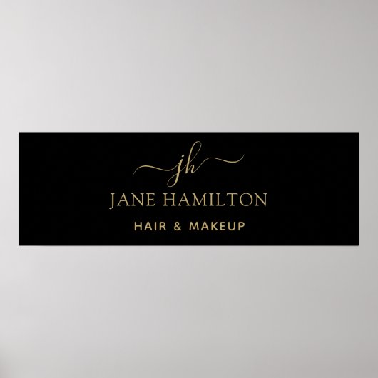 Elegantes Monogramm-Initial-Name-Business-Poster Poster (Vorne)