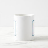 Elegantes Monogramm Initial Navyblauer Rand Kaffeetasse (Mittel)