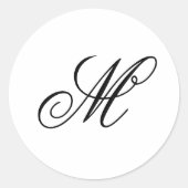 Elegantes Monogramm-Initial Runder Aufkleber (Vorderseite)