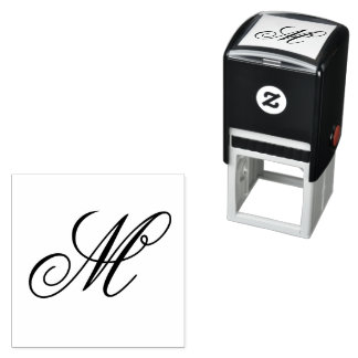 Elegantes Monogramm Initial Selbstfärbestempel Permastempel
