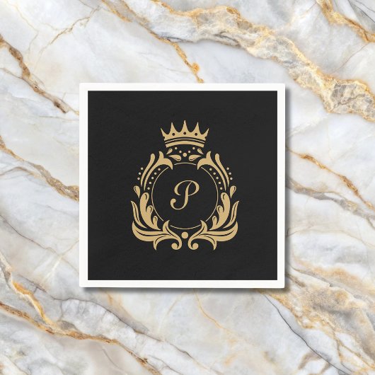 Elegantes Monogramm-Initial Serviette