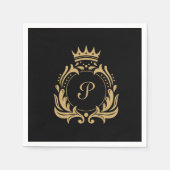 Elegantes Monogramm-Initial Serviette (Vorderseite)
