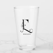 Elegantes Monogramm Initiale E mit Nachnamen Glass Glas (Vorderseite)