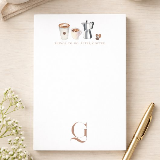 Elegantes Monogramm Kaffee Post-it Klebezettel