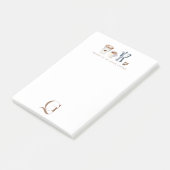 Elegantes Monogramm Kaffee Post-it Klebezettel (angewinkelt)