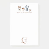 Elegantes Monogramm Kaffee Post-it Klebezettel (Vorderseite)