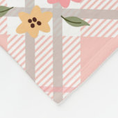 Elegantes Monogramm Karierter Petals Fleecedecke (Ecke)