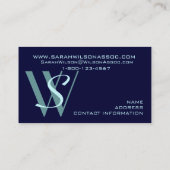 Elegantes Monogramm-kundengerechte Visitenkarte (Rückseite)