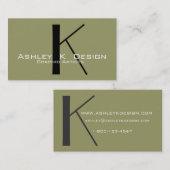 Elegantes Monogramm-kundengerechte Visitenkarte (Vorne/Hinten)