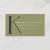 Elegantes Monogramm-kundengerechte Visitenkarte (Rückseite)