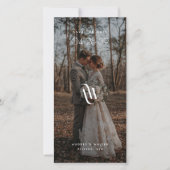 Elegantes Monogramm-Lesezeichen QR-Code Rustikales Save The Date (Vorderseite)
