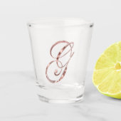 Elegantes Monogramm Letter G Rose Gold Chic Schnapsglas (Vorderseite)